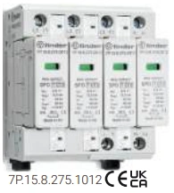 DPS Tipo 1+2 3P+N 275 VAC 12.5 kA con Contacto Remoto Finder Ref. 7P.15.8.275.1012