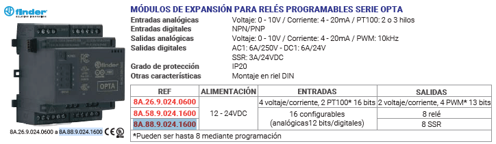 Módulo de expansión para relés programables serie opta 8 SSR Marca FINDER - Image 2