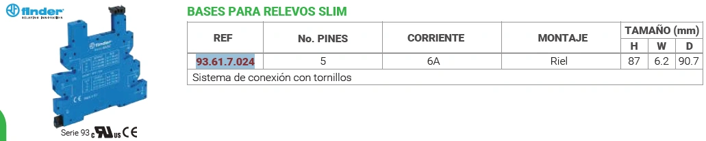 Base para relevo slim 5 pines Marca FINDER - Image 2