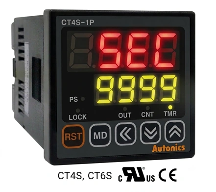 Controlador contadores / temporizadores 2 x Relé SPST
(NA) + NPN Marca AUTONICS