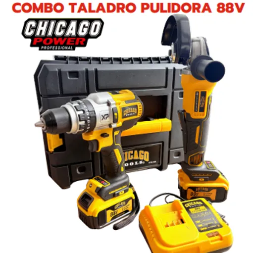 Combo taladro pulidora 88v Marca Chicago Power professional