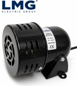 Sirena Rotativa Metálica 110V Color Negro Marca LMG