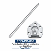 Punta Captora 0.60 m en Aluminio con Base Plana Marca Eco-Welld