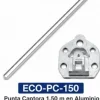 Punta Captora 1.50 m en Aluminio con Base Plana  Marca Eco-Welld