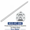 Punta Captora 2.00 m en Aluminio con Base Plana  Marca Eco-Welld