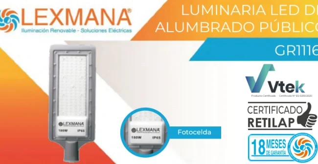 Lámpara alumbrado público smd 180w/cf Marca Lexmana