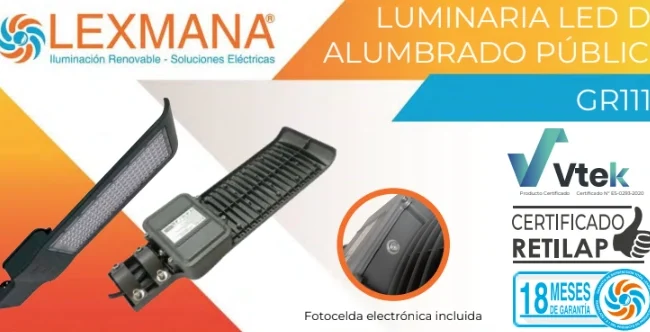 Lámpara alumbrado público smd 120w Marca Lexmana