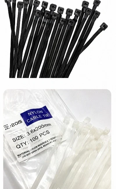 Amarre Plástico 150 x 3.5 mm Blanco/Negro Marca LMG