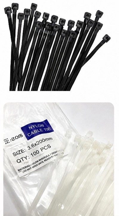 Amarre Plástico 200 x 3.5 mm Blanco/Negro Marca LMG