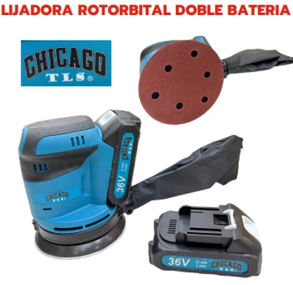 Lijadora rotorbital doble batería Marca Chicago Power professional
