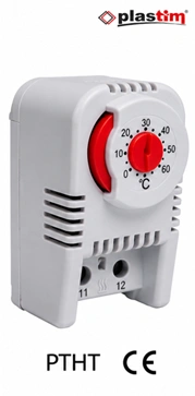 Termostato para Calefacción 0-60°C 10A 250VAC Rojo Riel DIN Marca PLASTIM