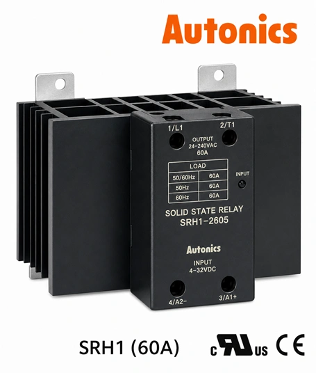 Ssr entrada análoga - 60A - con disipador de calor - indicador Led Marca AUTONICS