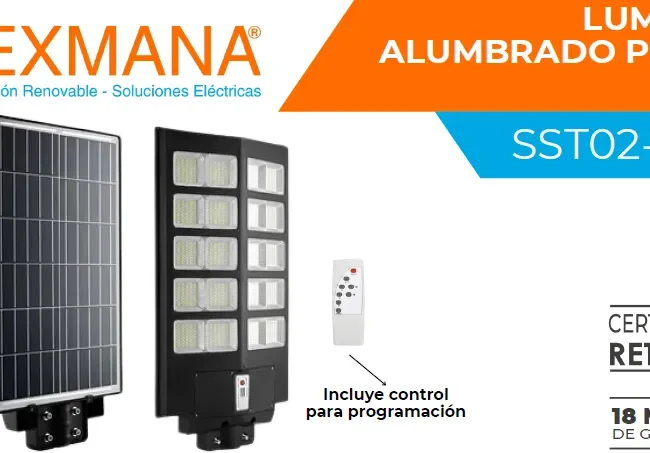 Lámpara alumbrado público todo en 1 - 200w Marca Lexmana
