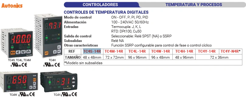 Control de procesos digitales temperatura 48 x 48mm Marca AUTONICS - Image 2