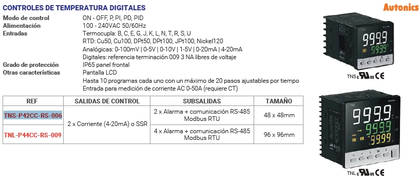 Control de procesos digitales temperatura 48 x 48mm Marca AUTONICS - Image 2