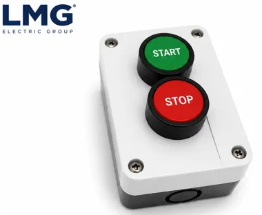 Estación de Mando Start/Stop en Caja Plástica 1NA+1NC Marca LMG