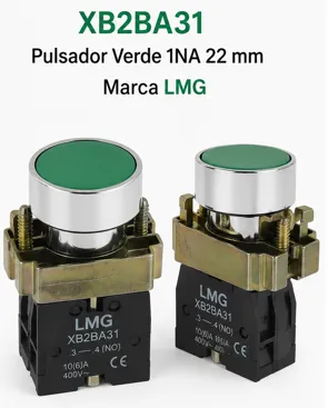 Pulsador Verde 1NA 22 mm Marca LMG