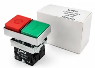 Pulsador Doble Iluminado 1NA + 1NC 22 mm Marca LMG