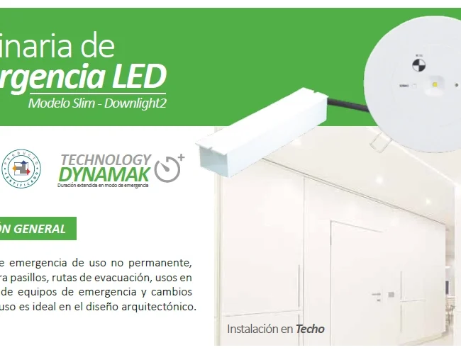 Lámpara de Emergencia Ajustable A-LE4 Serie A LED 6W 24Horas, a pared/ Marca Lumek