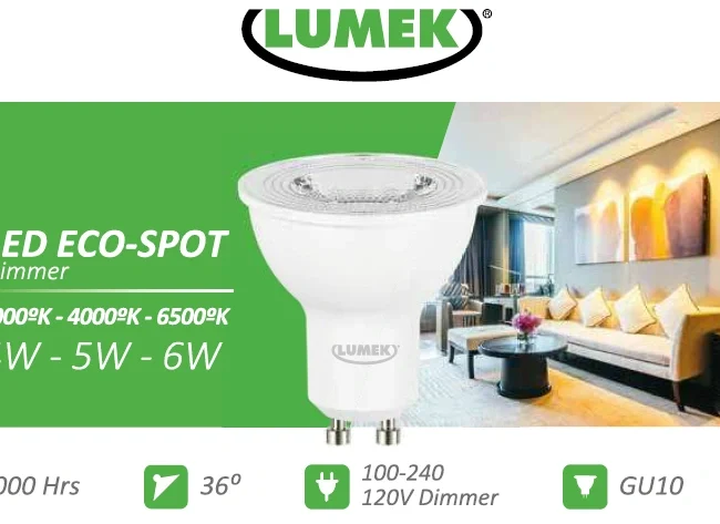 Bombillo LED eco SPOT GU10 . 6W 6500K Marca Lumek