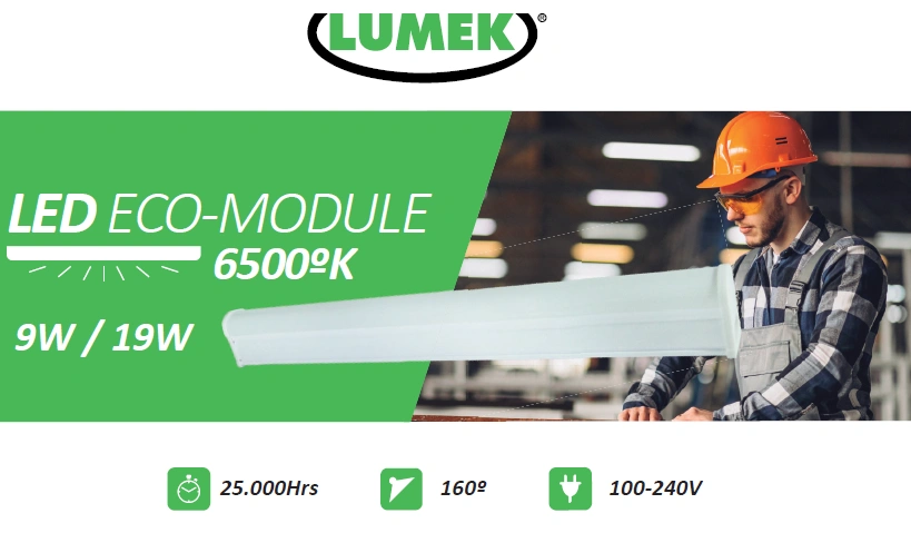 Luminaria tubular LED eco Module (Batten) 19W 6500K 120cm Marca Lumek