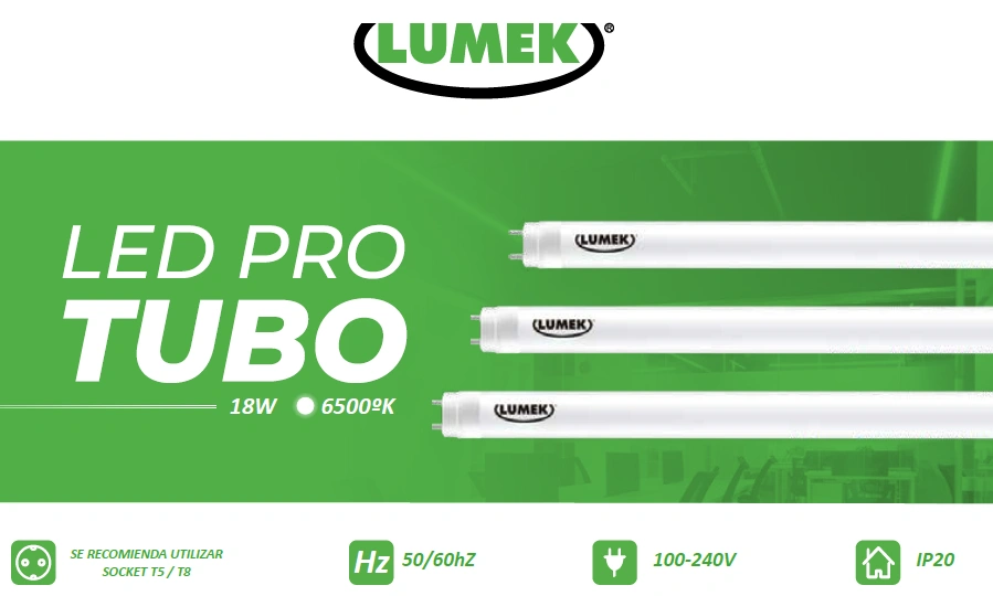TUBO LED PRO. Tubo T8 / 14W 6500K Policarbonato. Marca Lumek
