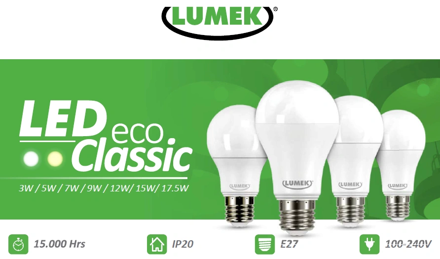 Bombillo LED eco Classic 12W 6500K E27 Marca Lumek