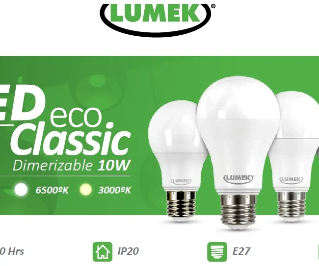 BombilloLED eco Classic Dimerizable / 10W 3000K Luz Cálida. E27. Marca Lumek