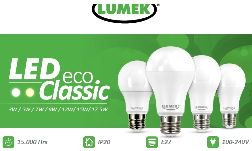 Bombillo LED eco Classic 15W 6500K E27 Marca Lumek