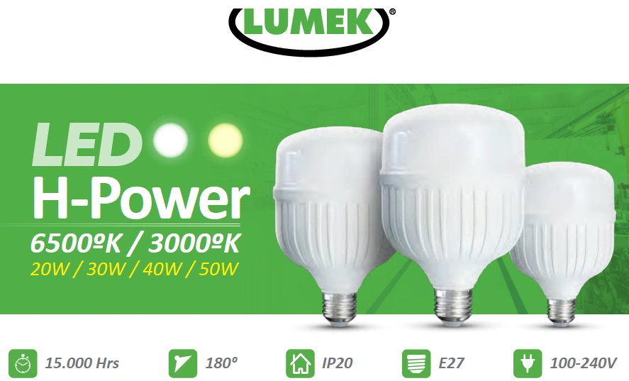 New Bombillo LED eco H Power / 40W . 6500K Rosca E27 . New Ref 068LUK105 Marca Lumek