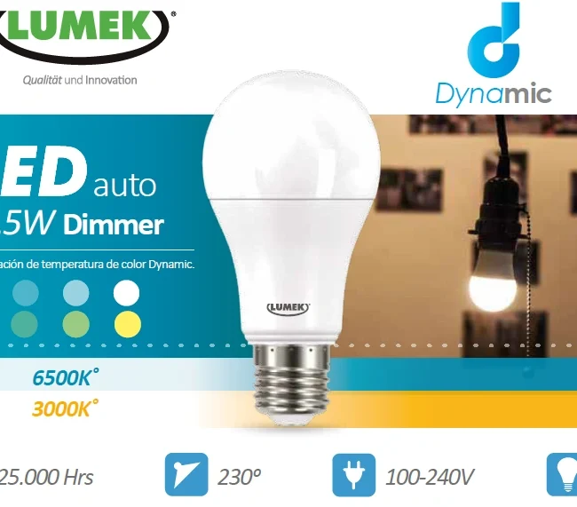 Bombillo LED Auto Dimmer/ 9W . 6500K Rosca E27 Marca Lumek
