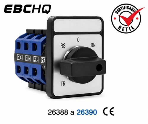 Selector para tablero 0-rs-st-tr 20a/ 440v  Marca EBCHQ