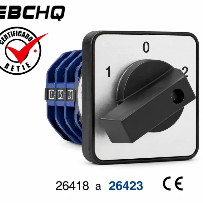 Transferencia manual (3 polos) 63a posiciones 1 - 0 - 2 a tablero Marca EBCHQ