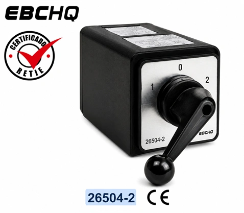 Transferencia con caja (3 polos) 32a posiciones 1 - 0 - 2 a tablero Marca EBCHQ