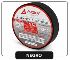 Cinta aislante pvc - retardada a la llama Negro 3/4" 20 yardas 10 und Marca Adler