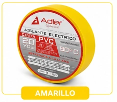 Cinta aislante pvc - retardada a la llama Amarillo 3/4" 20 yardas 10 und Marca Adler