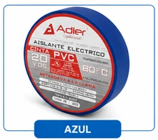 Cinta aislante pvc - retardada a la llama Azul 3/4" 20 yardas 10 und Marca Adler