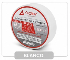 Cinta aislante pvc - retardada a la llama Blanco 3/4" 20 yardas 10 und Marca Adler