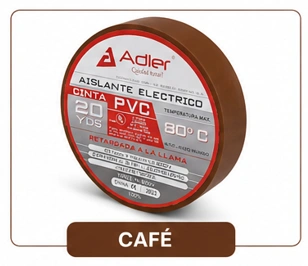 Cinta aislante pvc - retardada a la llama Café 3/4" 20 yardas 10 und Marca Adler