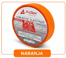 Cinta aislante pvc - retardada a la llama Naranja 3/4" 20 yardas 10 und Marca Adler