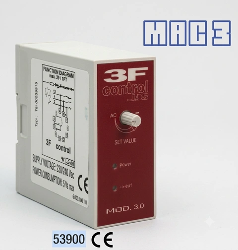 Vigilante de tensión trifásicos analógicos 180 - 250VAC Marca MAC3