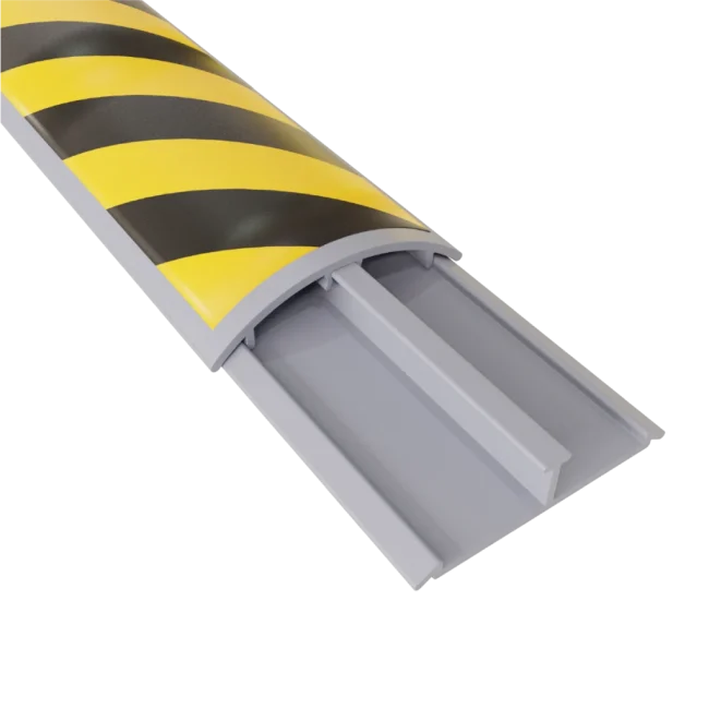 Canaleta bicolor para piso 60X13mm curva GRIS con adhesivo 20 und Marca Adler