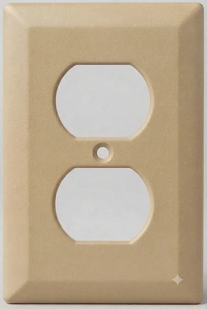 Faceplate Energía doble Beige 60 und Marca Adler