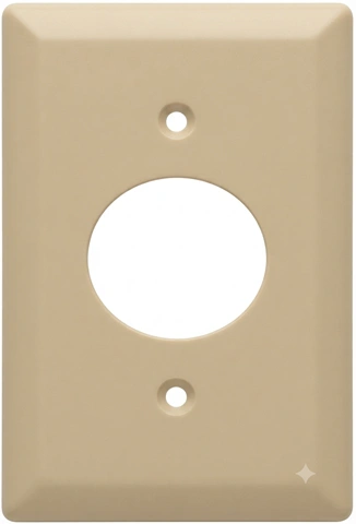 Faceplate Toma Sencilla Redonda Beige 60 und Marca Adler