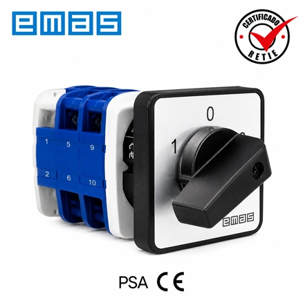Transferencia manual (3 polos) 120a posiciones 1 - 0 - 2 a tablero ip54 Marca EMAS